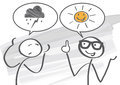 pessimist vs optimist characters talking